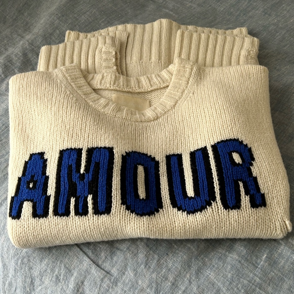 Zadig & Voltaire Malta Amour Sweater in Cream and Blue - Picture 4 of 6